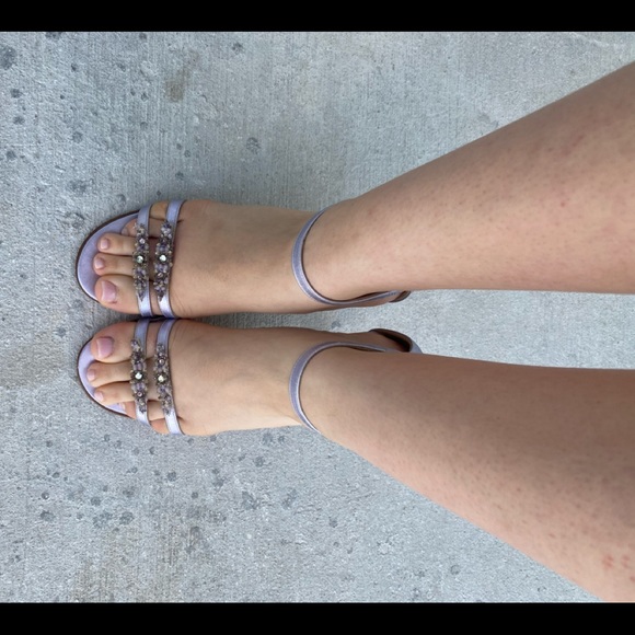 BADGLEY MISCHKA METALLIC PURPLE SANDALS - Picture 6 of 9